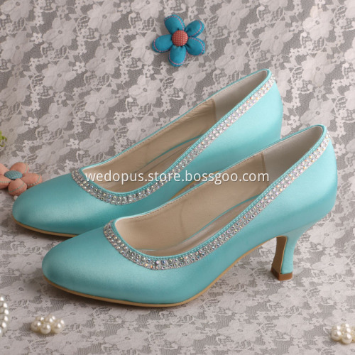 Customized Satin White Shoes for Wedding